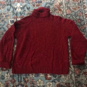 DONATING NEXT WEEK vintage red turtleneck sweater.
